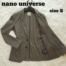 美品 nano universe ナノユニバース テーラードジャケット ロゴ刻印ボタン カジュアル ストレッチ グレー S_画像1
