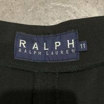 F ▼ 都会のカジュアルウェア '履き心地抜群' Ralph Ralph Lauren ラルフローレン ストレッチ素材 ウール混 テーパードパンツ size:11 BLK_画像7