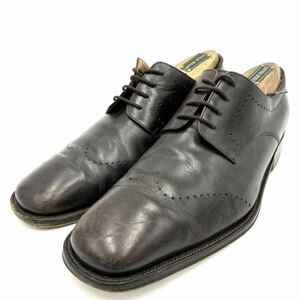 D @ イタリア製 '高級ラグジュアリー靴' BALLY バリー 本革 LEATHER ビジネスシューズ 革靴 US8 26cm メンズ 紳士靴 ウィングチップ 茶系