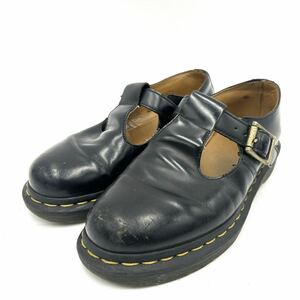 I @ 洗礼されたデザイン '人気イエローステッチ' Dr.Martens ドクターマーチン 本革 LEATHER サンダル シューズ 革靴 ブーツ UK4 23cm 黒