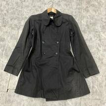 CC ▼ 洗練されたデザイン!! 'フランス製' agnes b. アニエスベー コットン100% トレンチコート size:2 レディース アウター BLK_画像2