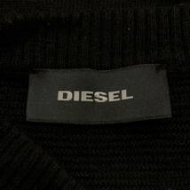 AA1 ▼ 洗練されたデザイン!! 'カシミヤ混' DIESEL ディーゼル ロゴ刺繍 長袖 ニット セーター size:S レディース トップス BLK_画像6