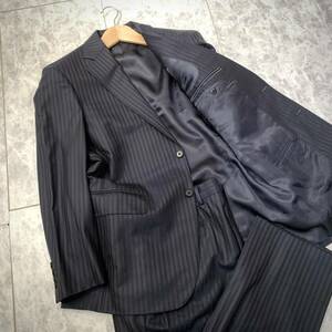 JJ ▼ 洗練されたデザイン!! '日本製' Aquascutum London アクアスキュータム ストライプ柄 スーツ 上下 セットアップ size:96AB5 紳士服 