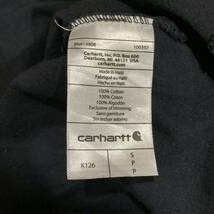 AA ▼ 都会のカジュアルウェア '着心地抜群' Carhartt カーハート コットン100% 長袖 Tシャツ / ロンT ロゴパッチ size:S メンズ BLACK_画像7