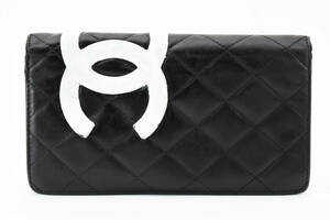 1円〜美品 CHANEL シャネル ラムスキン　カンボンライン　2つ折り　長財布　1番