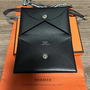 HERMES エルメス カルヴィ エプソン 名刺入れ カードケース 美品 ブラックの画像3