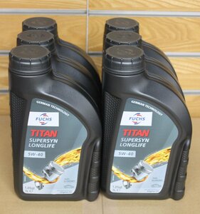 ★送料無料★　フックス / FUCHS TITAN SUPERSYN LONGLIFE 6L 　1Lボトル6本( SAE粘度 5W-40 ) | エンジンオイル