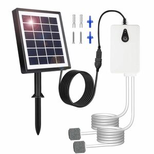 ★★SALE中★★ソーラーエアポンプ 蓄電 ソーラー充電とUSB充電 2W発電パネル 省エネ・防水 コンパク軽量