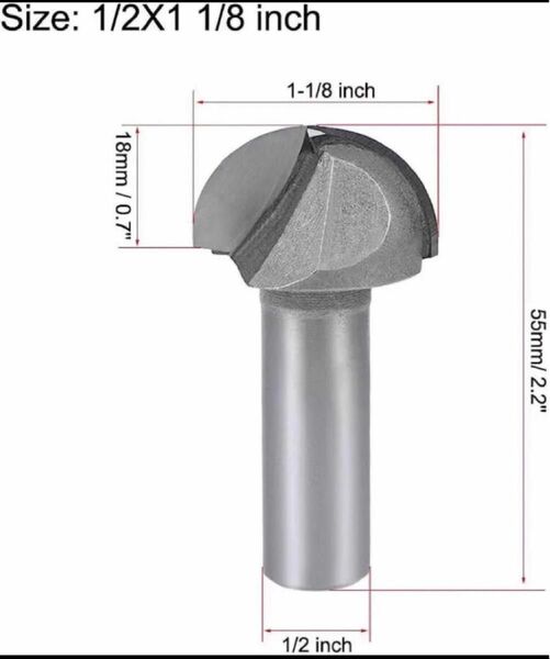 ネジ　コアボックスルータビット 全長55mm シャンク径13mm ネジ　工具　部品　パーツ　シルバー　ナット　道具　