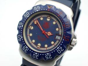 ●1円～☆TAG HEUER タグホイヤー QZ メンズ腕時計 フォーミュラ1 370.513 デイト 青文字盤/N14539