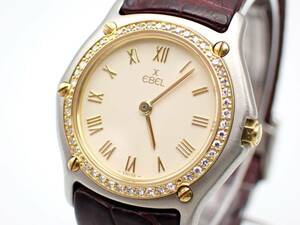 稼働☆1スタ★EBEL エベルクラシックウェーブ ダイヤベゼル QZ レディース腕時計 43975 181908 swiss ●N022258