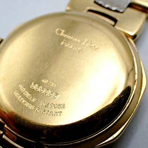 1円～★Christian Dior クリスチャンディオール 48.133 オクタゴン QZ 白文字盤 デイト レディース腕時計 / P532910の画像6