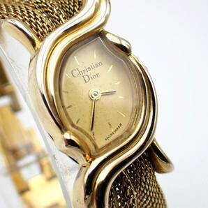 1円～☆Christian Dior クリスチャンディール QZ レディース腕時計 3021 ゴールド文字盤 ジュエリーウォッチ 2針/N141515の画像3