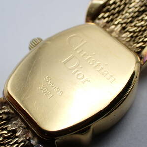 1円～☆Christian Dior クリスチャンディール QZ レディース腕時計 3021 ゴールド文字盤 ジュエリーウォッチ 2針/N141515の画像5