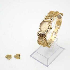 1円～☆Christian Dior クリスチャンディール QZ レディース腕時計 3021 ゴールド文字盤 ジュエリーウォッチ 2針/N141515の画像2