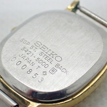 1000円～★稼働品★SEIKO セイコー 3421-5000 QZ ゴールド文字盤 レディース腕時計 フェイスのみ●N04981/23_画像3