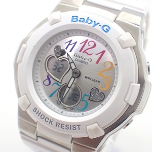 1円～★稼働 美品★CASIO カシオ BABY-G ベイビーG BGA-116-7B2 QZ アナデジ 白 ホワイト レディース メンズ腕時計 H0213-250-1