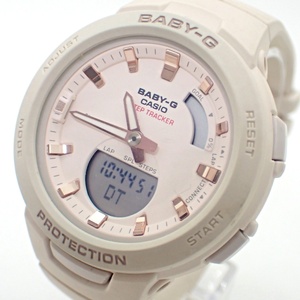 1000円～★稼働品★CASIO カシオ BABY-G ベビーG BSA-B100 アナデジ QZ ピンク文字盤 レディース腕時計 H0213-250-5