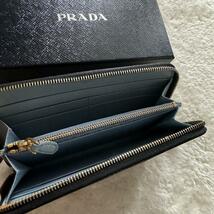 【美品】114 PRADA プラダ サフィアーノ ラウンドファスナー 長財布_画像4