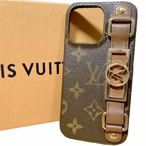 ルイヴィトン LOUIS VUITTON バンパー ドフィーヌ iPhone13Pro スマホケース M81214 モノグラム ゴールド金具 ロゴ金具 ブラウン 茶色