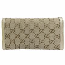 グッチ GUCCI 長財布 折り財布 インターロッキング GGキャンバス GG柄 革 レザー ゴールド 金具 レディース メンズ ウィメンズ_画像2