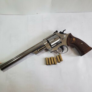 CROWNクラウン「S&W M629 44MAGNUM 8inch ステンレスモデル」 ガスリボルバー 箱有り 取説無し 動作OK ガス漏れ有り 中古 178