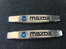 マツダ MAZDA カーステッカー プレート 金属製 車用デカール エンブレム フェンダーバッジ シール 傷を隠す 2枚セット　11番_画像1