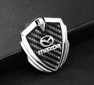  Mazda стикер машина Logo эмблема 3D цельный металлический переводная картинка 1 листов водонепроницаемый двусторонний лента имеется простой приклеивание автомобиль оборудование орнамент серебряный 