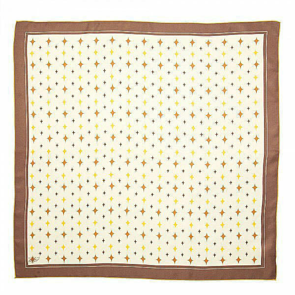 【A PIECE OF CHIC / ピースオブシック】新品未使用 Silk Scarf -VEGAS Beige- / シルクスカーフ Made in France リヨン フランス製