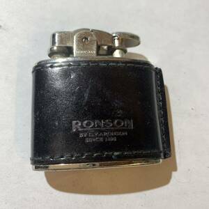 RONSON ロンソン 【黒革】オイルライター ライター (管理番号D)