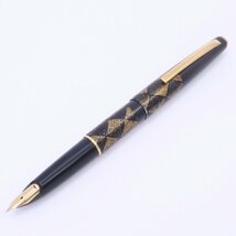 PILOT パイロット 万年筆 18Kペン先 市松模様 蒔絵 ブラック×ゴールド【いおき質店】_画像9