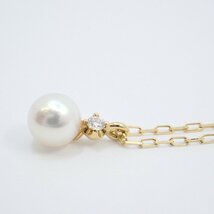 【美品】MIKIMOTO ミキモト ネックレス K18YG/パール/ダイヤモンド【いおき質店】_画像6