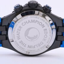 EDOX エドックス デルフィン クロノグラフ クォーツ メンズ 腕時計 ブラック×ブルー 純正ラバーベルト 10109-37NBUCA-NIBU【いおき質店】_画像9