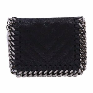 【美品】STELLA McCARTNEY ステラマッカートニー ファラベラ TRIFOLD WALLET 三つ折り財布 521371W8859 ブラック系 【いおき質店】