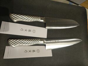 藤次郎（旧名藤虎）三徳　牛刀　2本セット　17cm 未使用品　tojiro　包丁　 オールステンレス