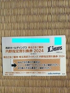 西武HD株主優待（西武ライオンズ　内野指定席引換券2024）