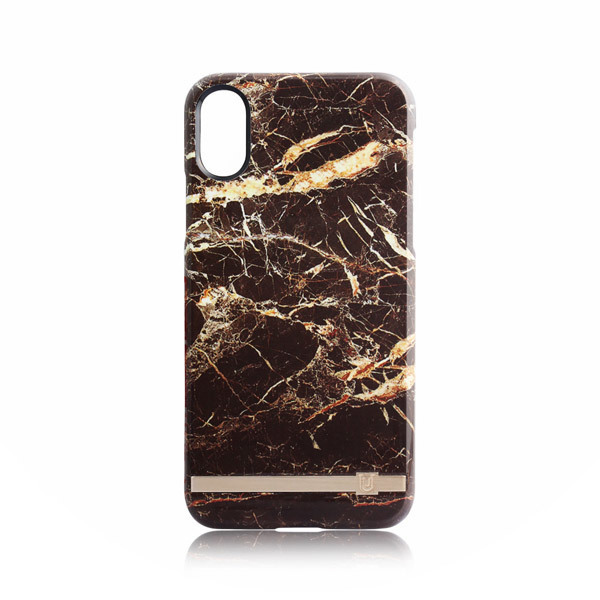 送料無料【未使用品】iPhoneX iPhoneXs(5.8インチ) ケース UUNIQUE LONDON◆色：ブラウン／ゴールド MARBLE PRINT DESIGN