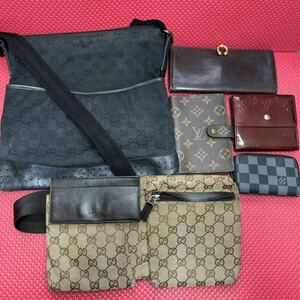 Gucci グッチ ウエストポーチ ベルト ボディバッグ、クロスボディバッグ、財布／Louis Vuitton ルイ ヴィトン 財布 他　6個 まとめて