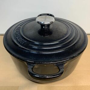 LE CREUSET ルクルーゼ 両手鍋 鍋 ココットロンド 22cm ブラック 調理器具 中古品 の画像4