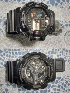 再出品　再読下さい【中古・可動品・送料無料】CASIO G-SHOCK カシオ Gショック 腕時計GA- 110 とGBA- 400 2本まとめて。オマケ付きです。