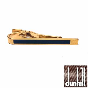 【侍】DUNHILL ダンヒル ゴールド×ブラック ワニ口 dロゴ タイピン 箱付 20+413