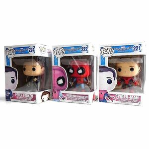 Funko POP! ファンコポップ スパイダーマン ピーター・パーカー ホームメイドスーツ 塗装済み ソフビ フィギュア 3点セット▲006▼bus9248c