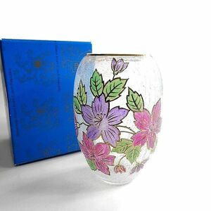 Bohemian Glass ボヘミア ガラス グラス 美品 チェコスロバキア 金彩 花瓶 フラワーベース アンティーク ボヘミアングラス ▲010▼bus051gi