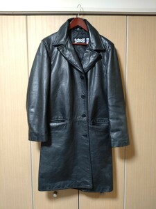 Schott ショット レザーロングコート 36 黒 革ジャン