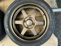 RAYS TE37 KCR 15インチ 5J +45 PCD100 4穴/ヨコハマBluEarth-GT 165/55R15 2021年製 4本セット #371-2_画像6