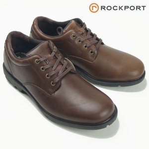 ■ ROCKPORT ロックポート《防水 HYDRO-SHILED》本革 ラギッドソール プレーントゥ ウォーキングシューズ 25.5cm 濃茶