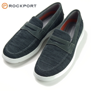 【未使用】ロックポート ROCKPORT《軽量・衝撃吸収》メッシュ ペニー ローファー カジュアル ウォーキング 25cm グレー系