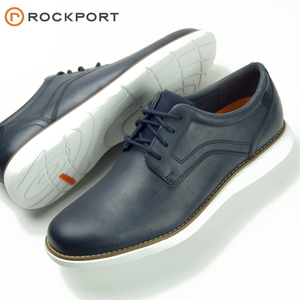 【未使用】定価1.6万 ロックポート ROCKPORT《軽量・衝撃吸収》上質本革 レザー ドレス スニーカー ウォーキング 26cm 紺ネイビー