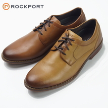 ■ ROCKPORT ロックポート《TRUTECH 軽量・クッション》本革 プレーントゥ ビジネス シューズ 茶 26cm_画像1