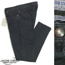 【未使用・春夏】定価4.7万ヤコブ コーエン JACOB COHEN《伊製 美脚パンツ》J622COMP ストレッチギャバ スリムテーパード 5P パンツ 黒W36_画像1